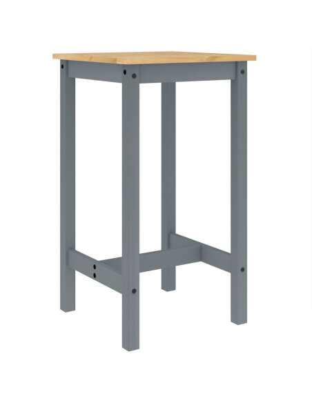 Ensemble Table mange debout Campagne avec 4 tabourets - Gris - Bois massif de pin  Ensemble Table mange debout Campagne avec 4 tabourets - Gris - Bois massif de pin