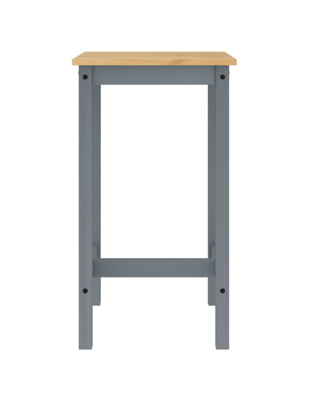 Ensemble Table mange debout Campagne avec 4 tabourets - Gris - Bois massif de pin  Ensemble Table mange debout Campagne avec 4 tabourets - Gris - Bois massif de pin