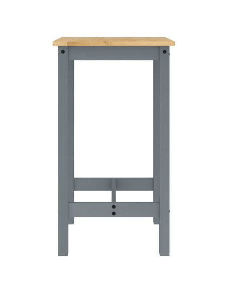 Ensemble Table mange debout Campagne avec 4 tabourets - Gris - Bois massif de pin  Ensemble Table mange debout Campagne avec 4 tabourets - Gris - Bois massif de pin