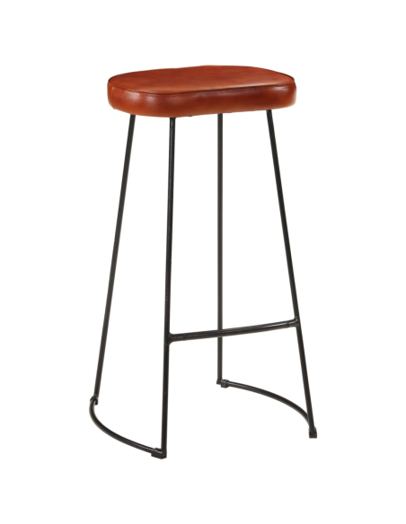 Ensemble Table mange debout Industriel avec 4 tabourets - Marron - Bois massif de manguier et fer 