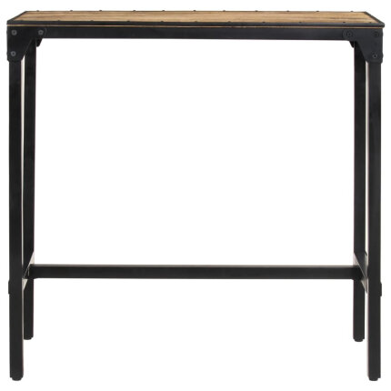 Ensemble Table mange debout Industriel avec 4 tabourets - Marron - Bois massif de manguier et fer 