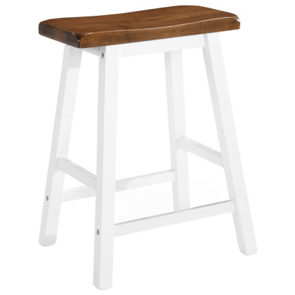Tabourets de bar Bohème / Nature en lot de 2 en bois massif Brun  {attributes}