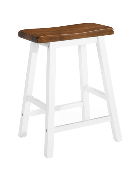 Tabourets de bar Bohème / Nature en lot de 2 en bois massif Brun  {attributes}