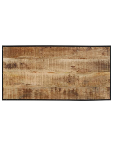 Ensemble Table mange debout Industriel avec 4 tabourets - Marron - Bois massif de manguier et fer 