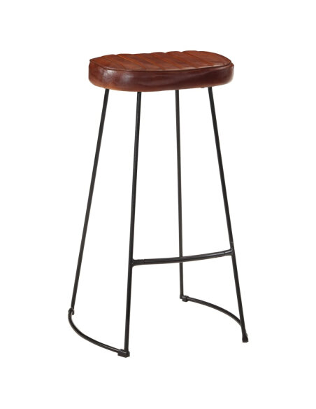 Ensemble Table mange debout Industriel avec 2 tabourets - Marron foncé - Bois massif de manguier et fer  Ensemble Table mange debout Industriel avec 2 tabourets - Marron foncé - Bois massif de manguier et fer