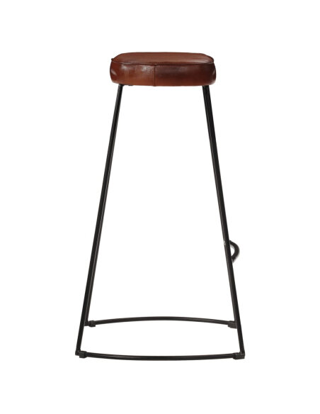 Ensemble Table mange debout Industriel avec 2 tabourets - Marron foncé - Bois massif de manguier et fer  Ensemble Table mange debout Industriel avec 2 tabourets - Marron foncé - Bois massif de manguier et fer