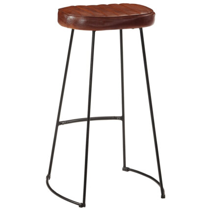 Ensemble Table mange debout Industriel avec 2 tabourets - Marron foncé - Bois massif de manguier et fer