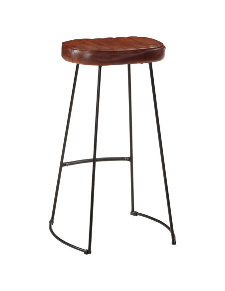 Ensemble Table mange debout Industriel avec 2 tabourets - Marron foncé - Bois massif de manguier et fer  Ensemble Table mange debout Industriel avec 2 tabourets - Marron foncé - Bois massif de manguier et fer