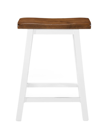 Tabourets de bar Bohème / Nature en lot de 2 en bois massif Brun  {attributes}