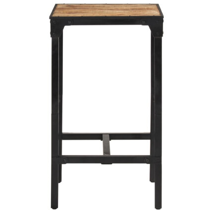 Ensemble Table mange debout Industriel avec 2 tabourets - Marron foncé - Bois massif de manguier et fer