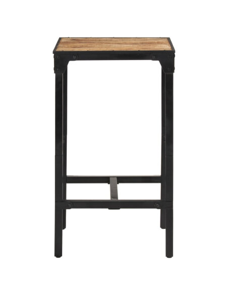 Ensemble Table mange debout Industriel avec 2 tabourets - Marron foncé - Bois massif de manguier et fer  Ensemble Table mange debout Industriel avec 2 tabourets - Marron foncé - Bois massif de manguier et fer