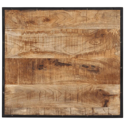 Ensemble Table mange debout Industriel avec 2 tabourets - Marron foncé - Bois massif de manguier et fer
