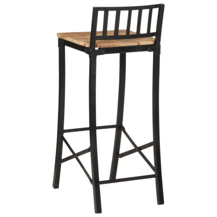 Ensemble Table mange debout Industriel avec 6 tabourets Bois massif de manguier et fer 