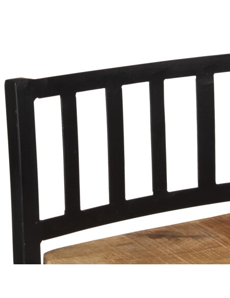 Ensemble Table mange debout Industriel avec 6 tabourets Bois massif de manguier et fer 