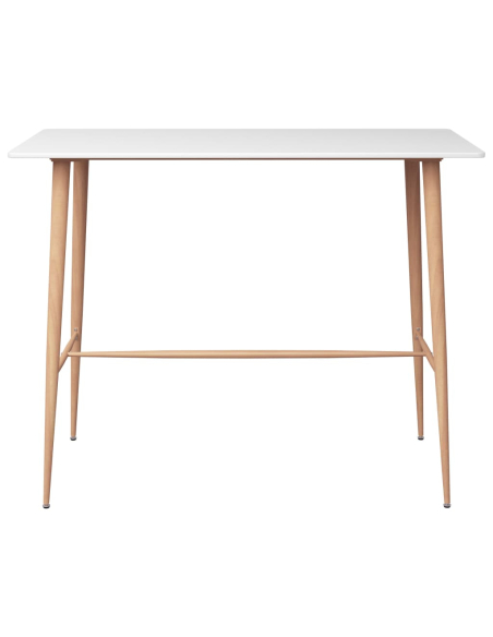 Ensemble Table mange debout Scandinave avec 4 tabourets - Blanc et noir - Bois et métal 
