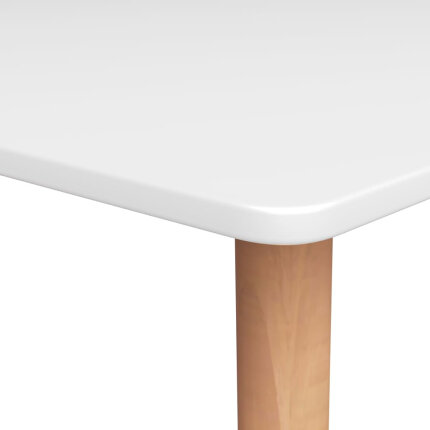 Ensemble Table mange debout Scandinave avec 4 tabourets - Blanc et noir - Bois et métal