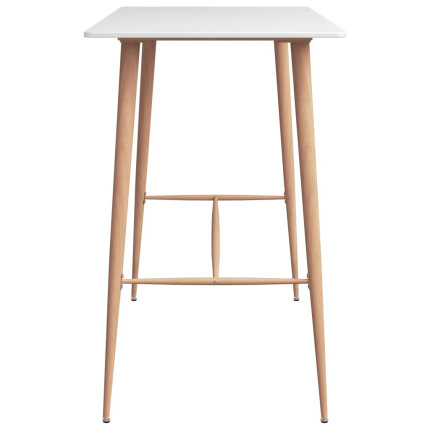 Ensemble Table mange debout Scandinave avec 6 tabourets - Blanc et noir - Bois et métal