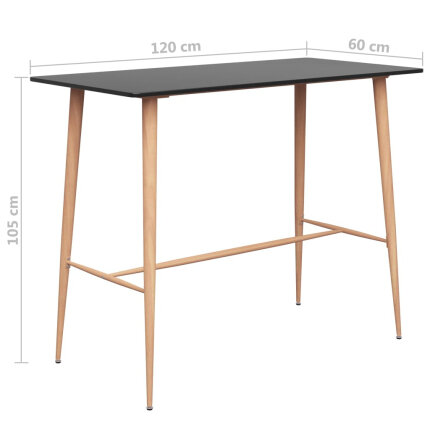 Ensemble Table mange debout Scandinave avec 4 tabourets - Noir - Bois et métal 