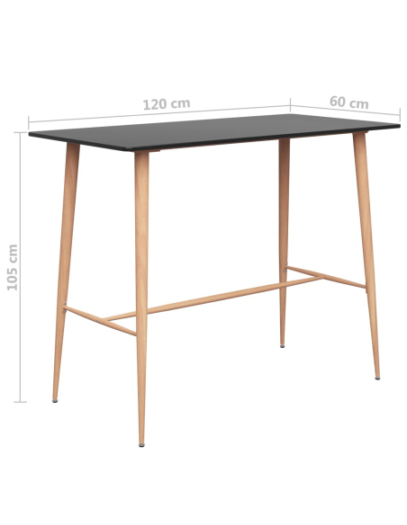 Ensemble Table mange debout Scandinave avec 4 tabourets - Noir - Bois et métal 