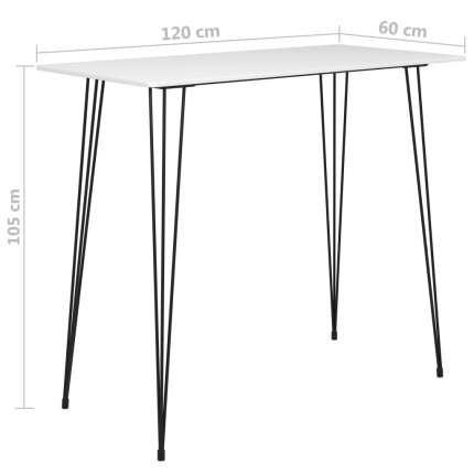 Ensemble Table mange debout Scandinave avec 6 tabourets - Blanc et noir - Bois et métal 