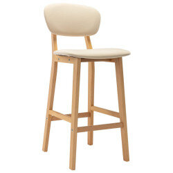 Tabourets de bar en lot de 2 en tissu Crème   2