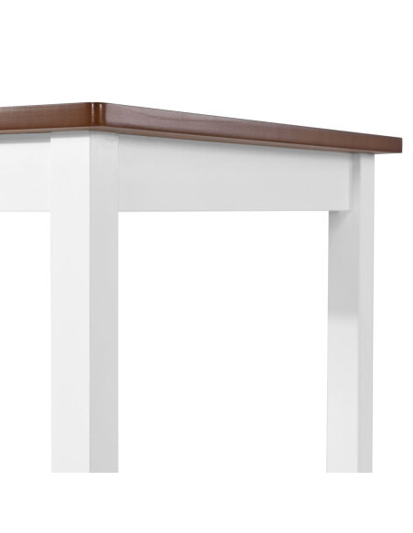 Ensemble Table mange debout Campagne avec 2 tabourets - Marron et blanc -   Ensemble Table mange debout Campagne avec 2 tabourets - Marron et blanc -