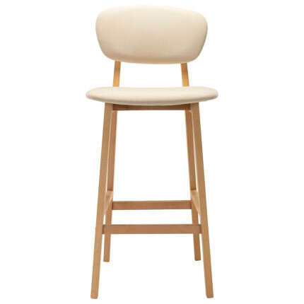 Tabourets de bar en lot de 2 en tissu Crème