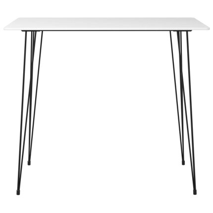 Ensemble Table mange debout Scandinave avec 4 tabourets - Blanc et noir - Bois et métal 