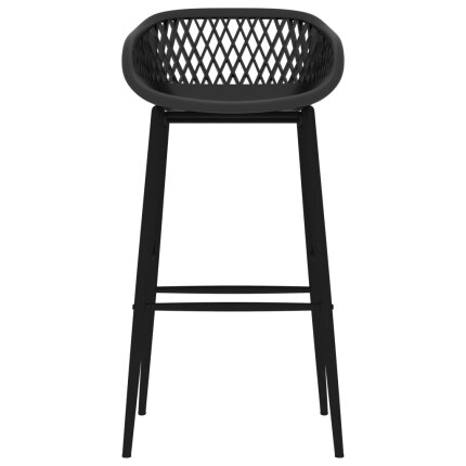 Ensemble Table mange debout Scandinave avec 4 tabourets - Blanc et noir - Bois et métal 