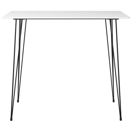 Ensemble Table mange debout Scandinave avec 6 tabourets - Blanc et noir - Bois et métal 