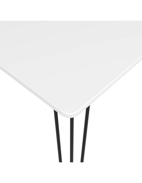 Ensemble Table mange debout Scandinave avec 6 tabourets - Blanc et noir - Bois et métal 