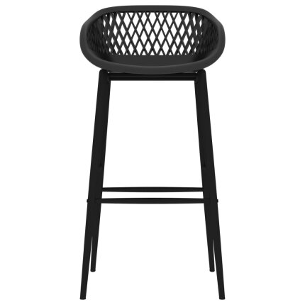 Ensemble Table mange debout Scandinave avec 6 tabourets - Blanc et noir - Bois et métal 