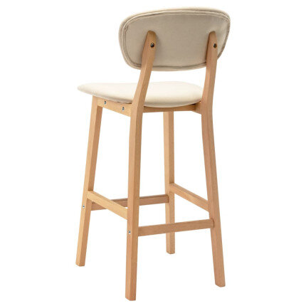 Tabourets de bar en lot de 2 en tissu Crème