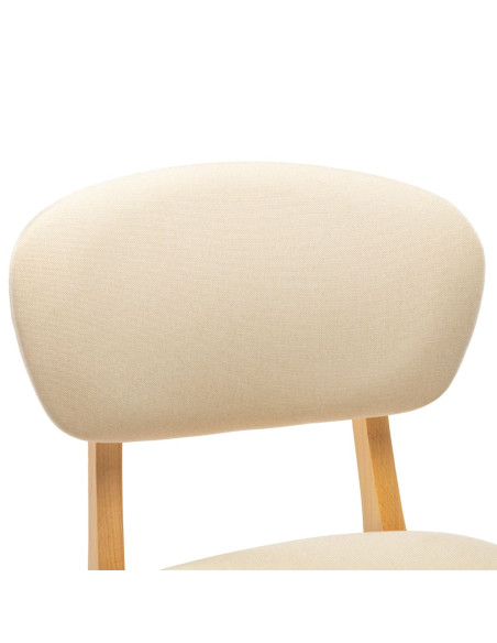 Tabourets de bar en lot de 2 en tissu Crème  