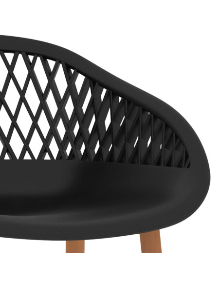 Ensemble Table mange debout Scandinave avec 6 tabourets - Blanc et noir - Bois et métal 