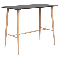Ensemble Table mange debout Scandinave avec 6 tabourets - Noir - Bois et métal  2