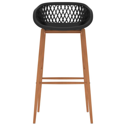Ensemble Table mange debout Scandinave avec 6 tabourets - Noir - Bois et métal 