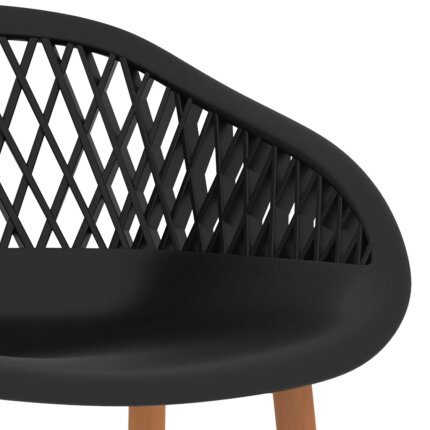 Ensemble Table mange debout Scandinave avec 6 tabourets - Noir - Bois et métal 