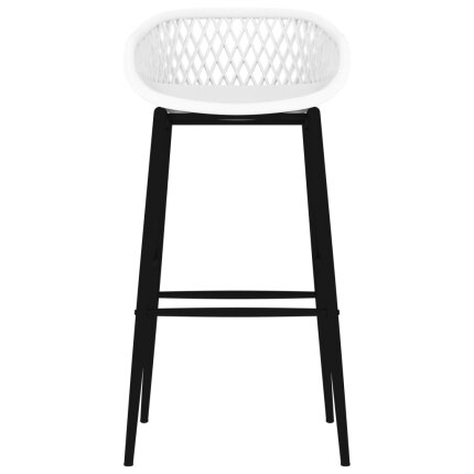 Ensemble Table mange debout Scandinave avec 6 tabourets - Noir et blanc- Bois et métal