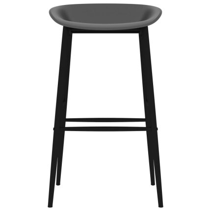 Ensemble Table mange debout Scandinave avec 6 tabourets - Noir et gris - Bois et métal 