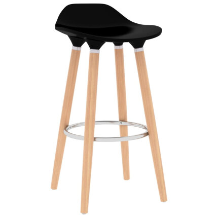 Ensemble Table mange debout Scandinave avec 2 tabourets - Noir - Métal et Bois 