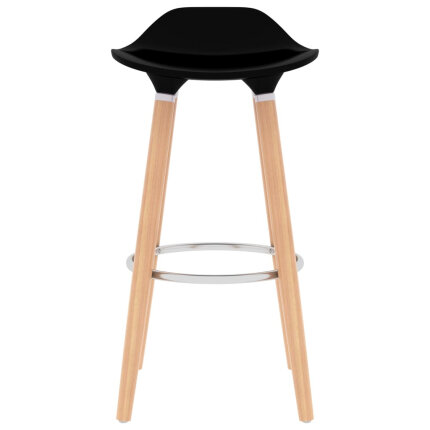Ensemble Table mange debout Scandinave avec 2 tabourets - Noir - Métal et Bois 