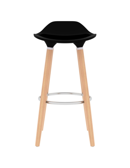 Ensemble Table mange debout Scandinave avec 2 tabourets - Noir - Métal et Bois 