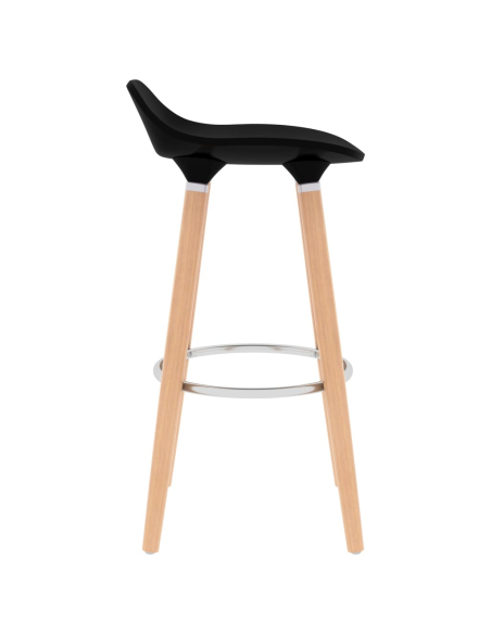 Ensemble Table mange debout Scandinave avec 2 tabourets - Noir - Métal et Bois 