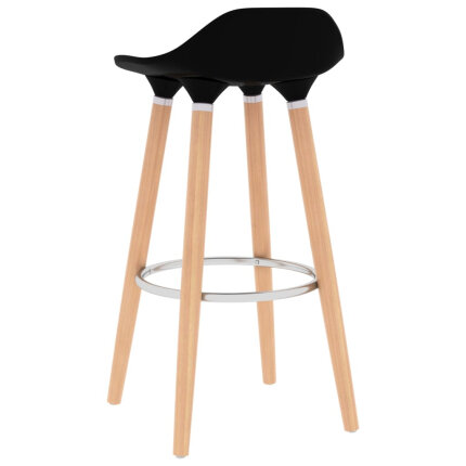 Ensemble Table mange debout Scandinave avec 2 tabourets - Noir - Métal et Bois 