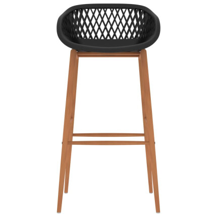 Ensemble Table mange debout Scandinave avec 4 tabourets - Noir - Bois et métal 