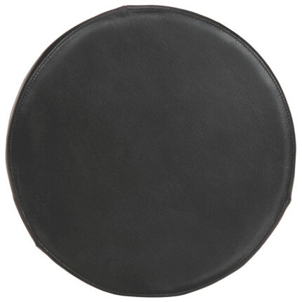 Tabourets de bar Industriel / Rétro - Vintage 2 pièces en cuir véritable et bois d'acacia Noir  {attributes}