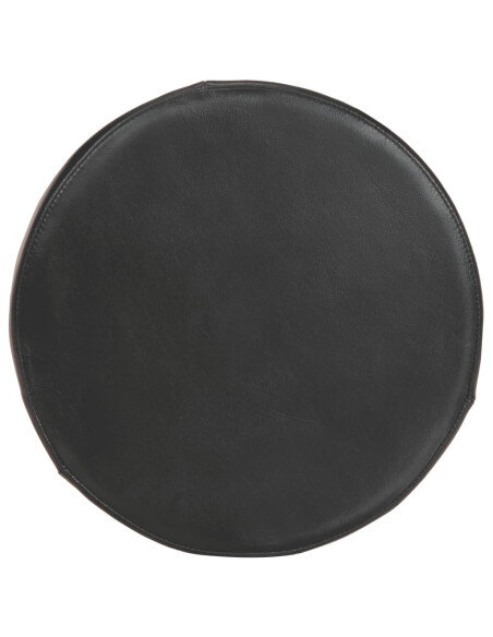 Tabourets de bar Industriel / Rétro - Vintage 2 pièces en cuir véritable et bois d'acacia Noir  {attributes}