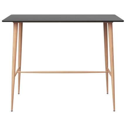 Ensemble Table mange debout Scandinave avec 4 tabourets - Noir et blanc - Bois et métal 