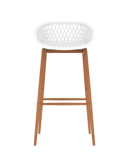 Ensemble Table mange debout Industriel avec 4 tabourets - Noir et blanc - Bois et métal 